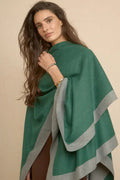 Poncho Bicolor  Reversible Verde-Gris